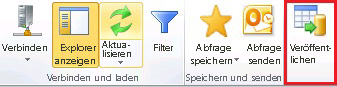 Excel – Schaltfläche "Veröffentlichen" auf der Registerkarte "Masterdaten"