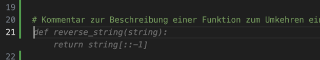 Screenshot: Beispieltext für gesamte Funktion zur automatischen Vervollständigung