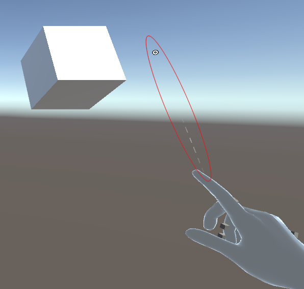 Screenshot des Fernzeigers der simulierten Hand.