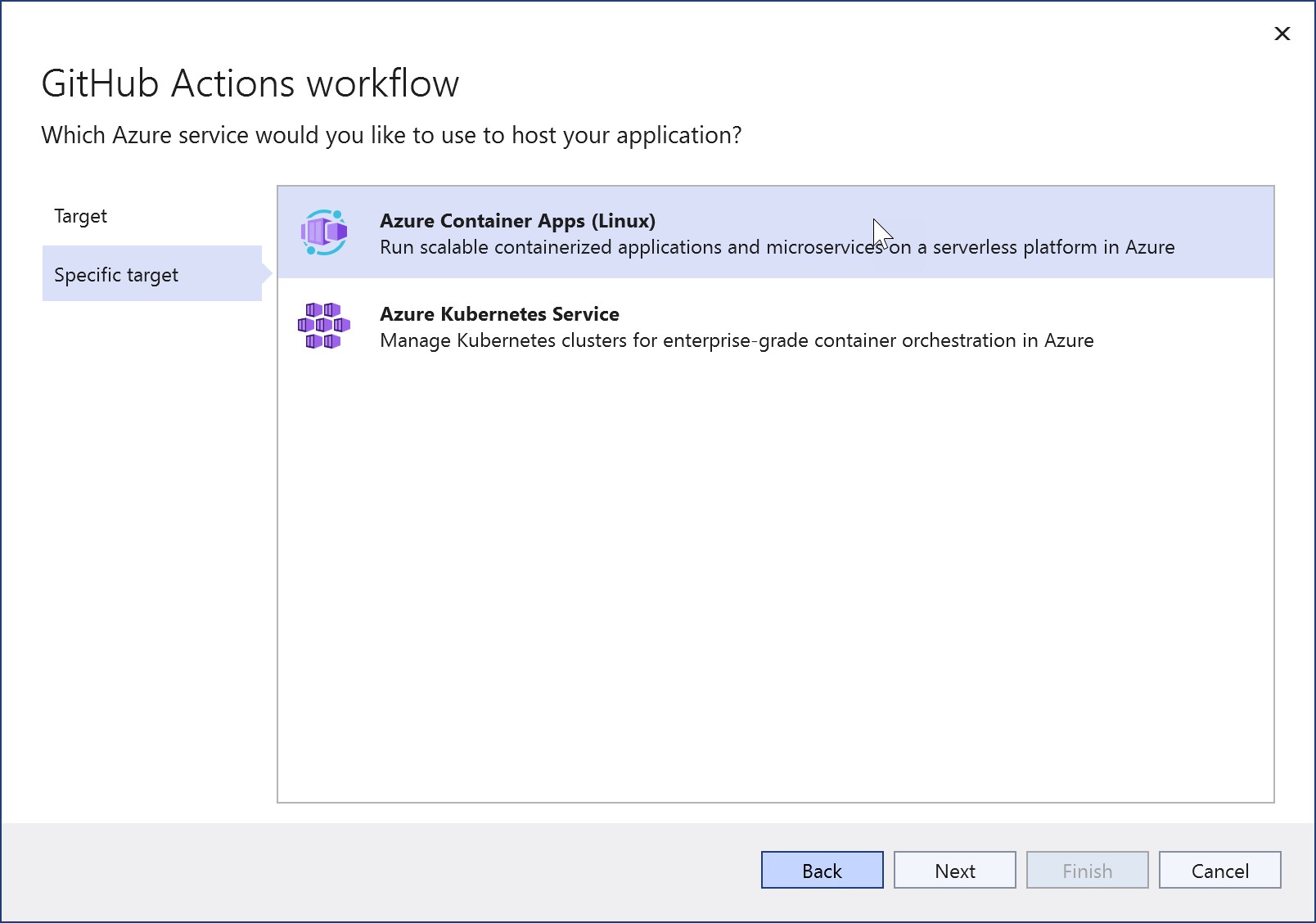 Screenshot mit vorhandenen Azure-Container-Apps.
