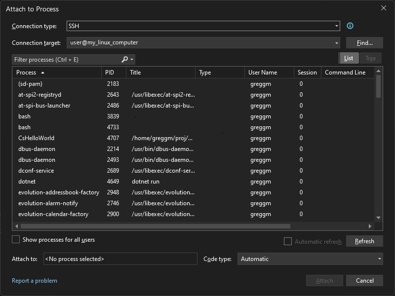 Screenshot des Prozesses 