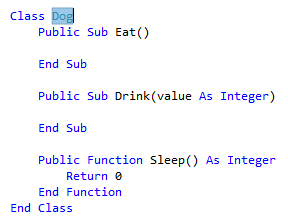 Screenshot des hervorgehobenen Codes - Visual Basic.