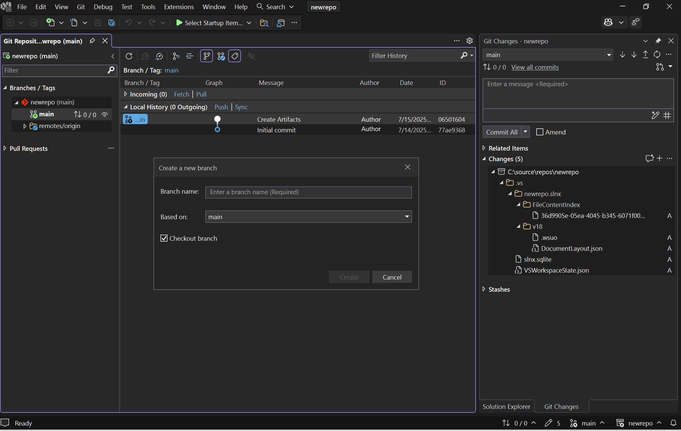 Screenshot der Visual Studio-IDE. Das Fenster 