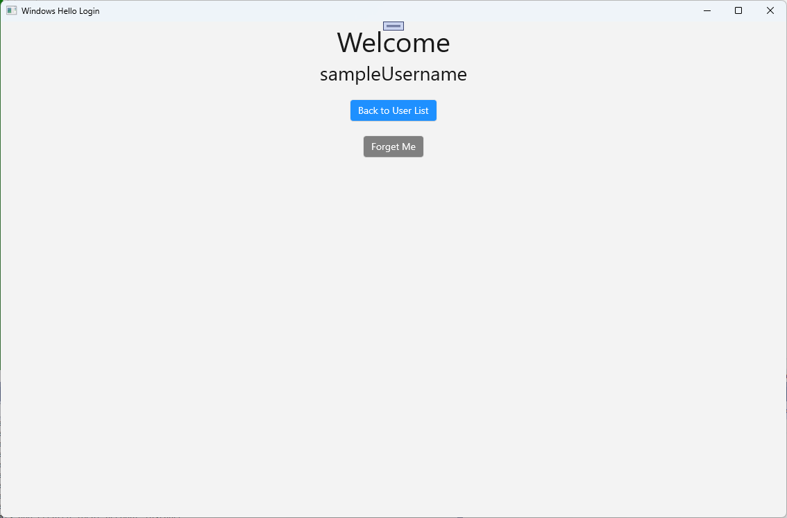 A screenshot des Windows Hello Willkommensbildschirms