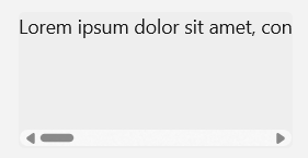 Ein Textblock, der sich horizontal über den Viewport oder den sichtbaren Bereich des Steuerelements erstreckt und mit einer horizontalen Bildlaufleiste angezeigt wird.
