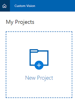 Screenshot, der zeigt, wo Sie Neues Projekt auswählen.