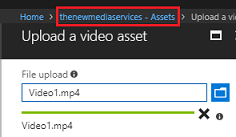 Screenshot der Statusanzeige zum Hochladen eines Videomedienobjekts.