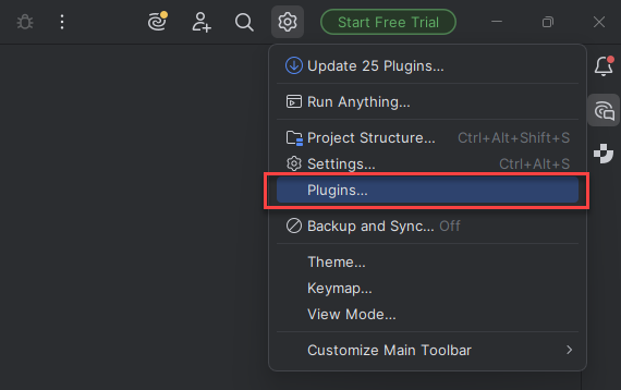 A screenshot showing how to install plugins.