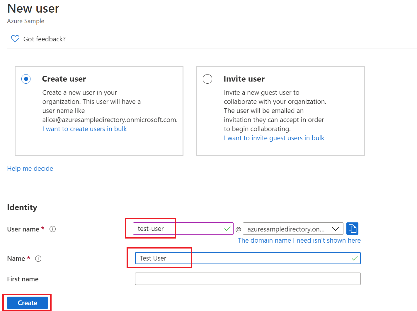 Screenshot of the New user dialog for creating a user account.
