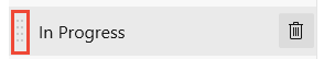 Screenshot of reordering a Taskboard column.