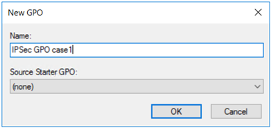 Screenshot of naming the GPO created for the OU.