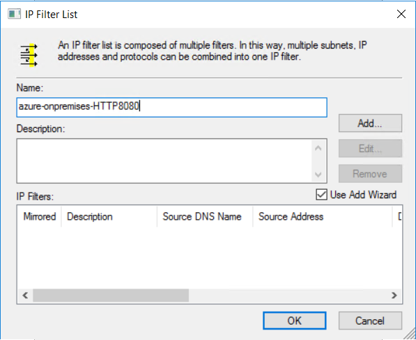 Screenshot of adding HTTP traffic to the IP filter.