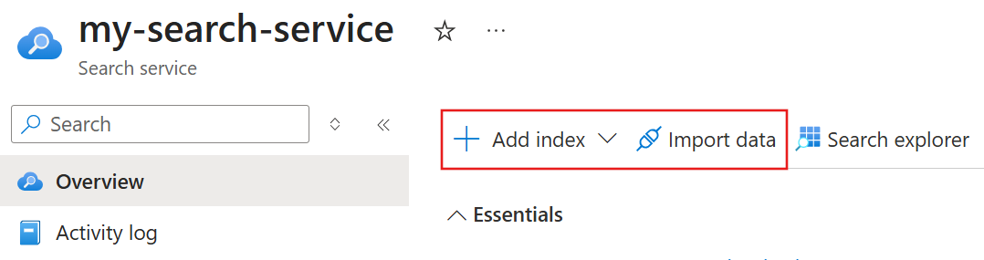 Screenshot of the options to add an index.