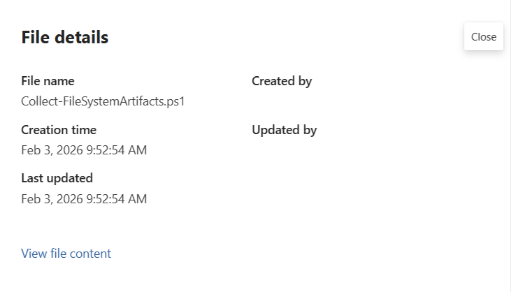 Screenshot of the library management page - viewing file details