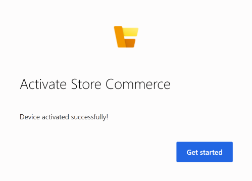 POS Wizard, device activated page.