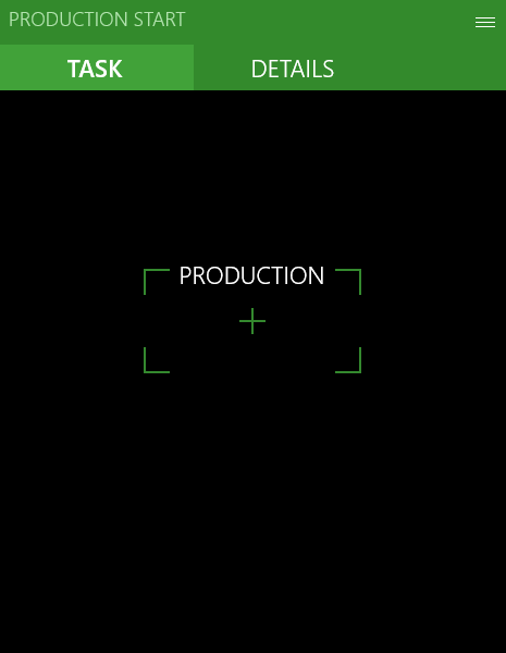 Screenshot of prompt for production order ID.