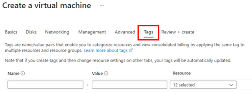 Example diagram illustrating how to apply tags to resources deployed from Microsoft Marketplace.