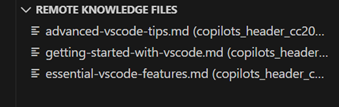 Screenshot of Remote Knowledge Files window showing available documents.