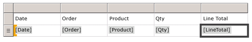 Design, Table with header row and detail row Design, Table with header row and detail row