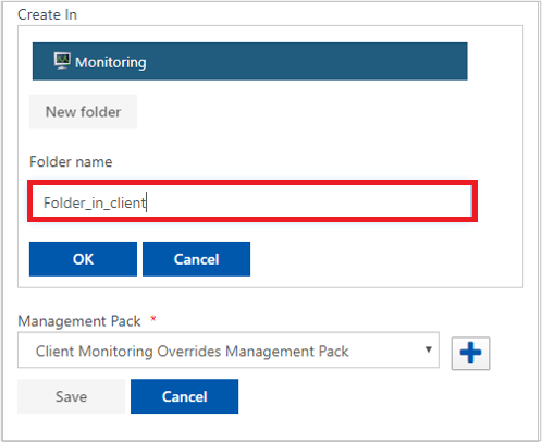 Screenshot that shows entering a new folder name.