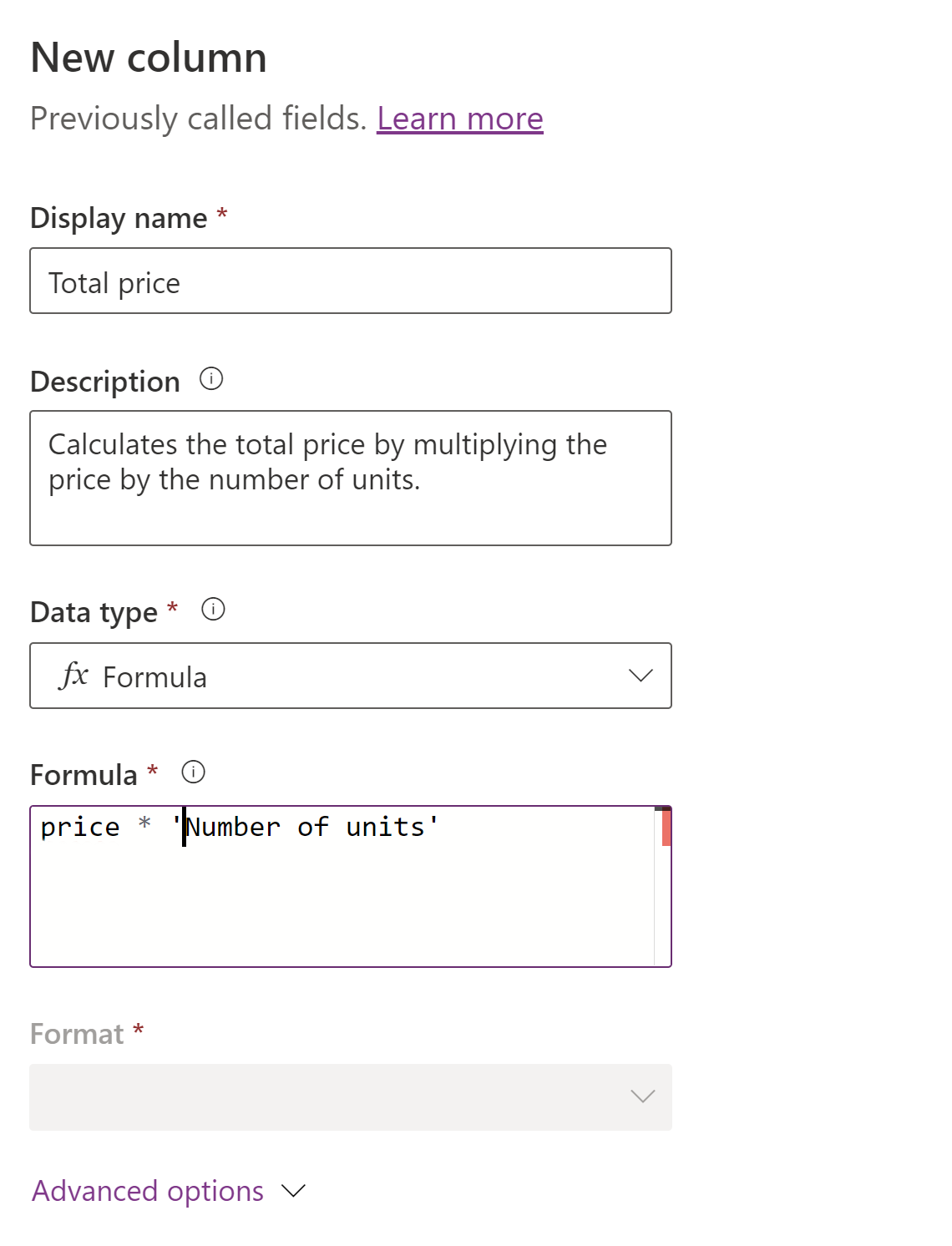 Screenshot of editing the primary column.