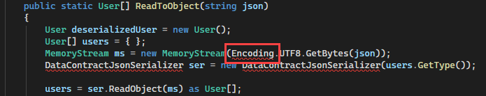 Screenshot showing an error as a red squiggle in Visual Studio.
