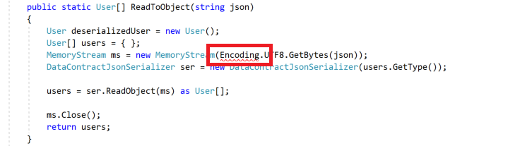 Screenshot showing an error as a red squiggle.