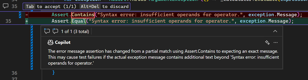 Generate a code suggestion based on a PR comment