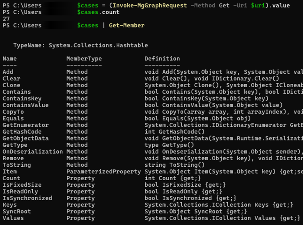 Ejemplo de PowerShell para extraer la dirección URL.