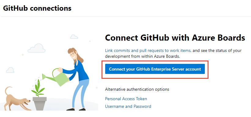 Captura de pantalla de la primera vez que se conecta con credenciales de GitHub.