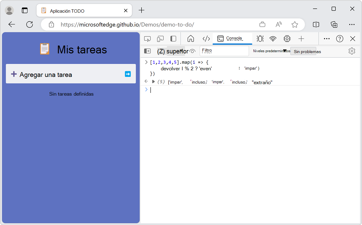 La consola reconoce expresiones multilínea mediante llaves y sangrías