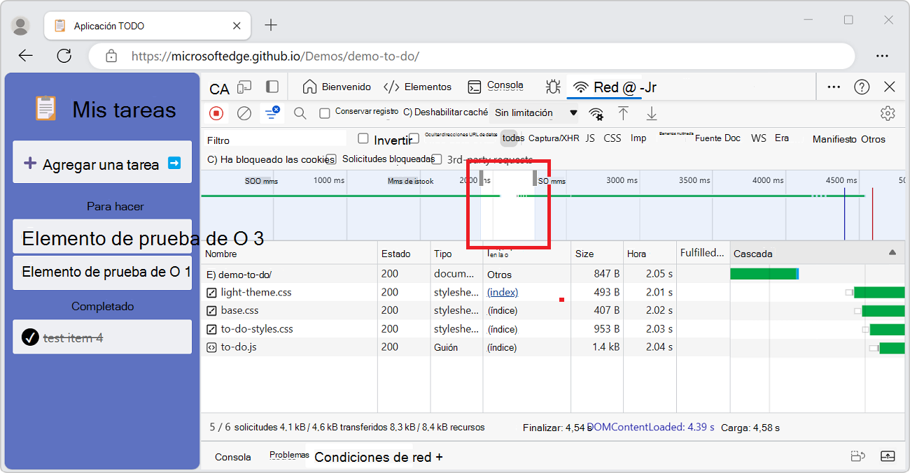 Filtrando las solicitudes que estaban inactivas hace unos 300 ms