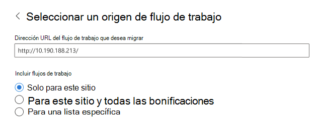 origen del flujo de trabajo SPMT.