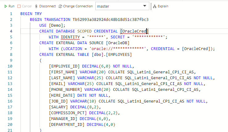 Generar script