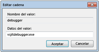 Cuadro de diálogo Editar cadena