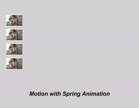 Movimiento de escala con animación de resorte