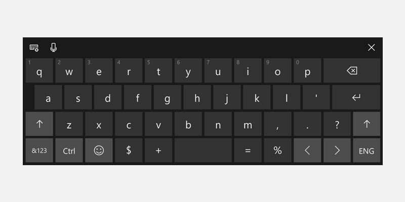 teclado táctil de Windows para fórmulas