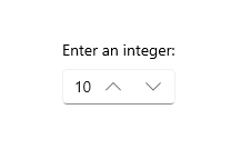 Un NumberBox con un botón de flecha abajo y un botón de flecha arriba junto a él.