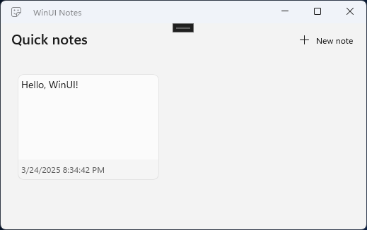 La interfaz de usuario de la aplicación de notas con un fondo claro y una plantilla de nota clara.