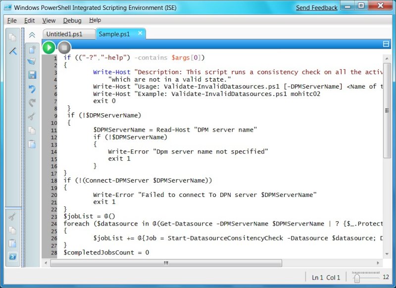 captura de pantalla de Windows PowerShell ise