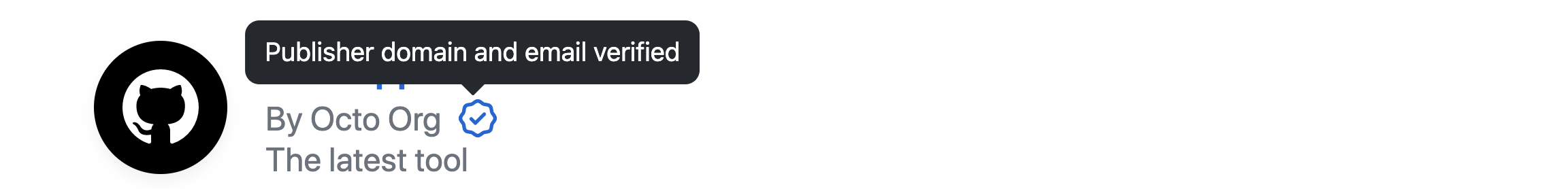 kuva GitHub-sovelluksen vahvistetusta merkistä.
