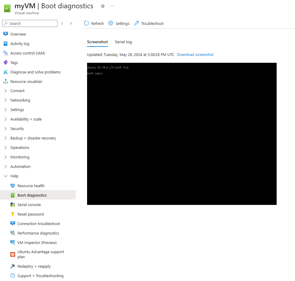 Capture d'écran des diagnostics de démarrage Linux