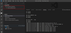 Capture d’écran montrant un exemple d’exécution d’un conteneur dans VS Code.