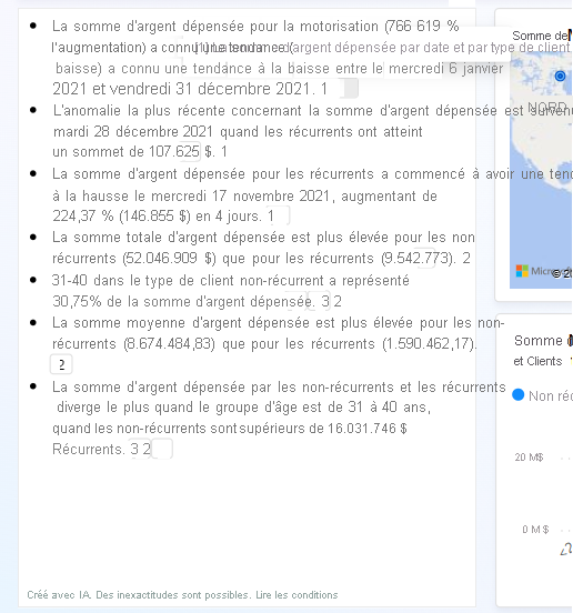 Capture d’écran du pointage sur une note de bas de page dans le résumé de narration pour afficher la référence visuelle.