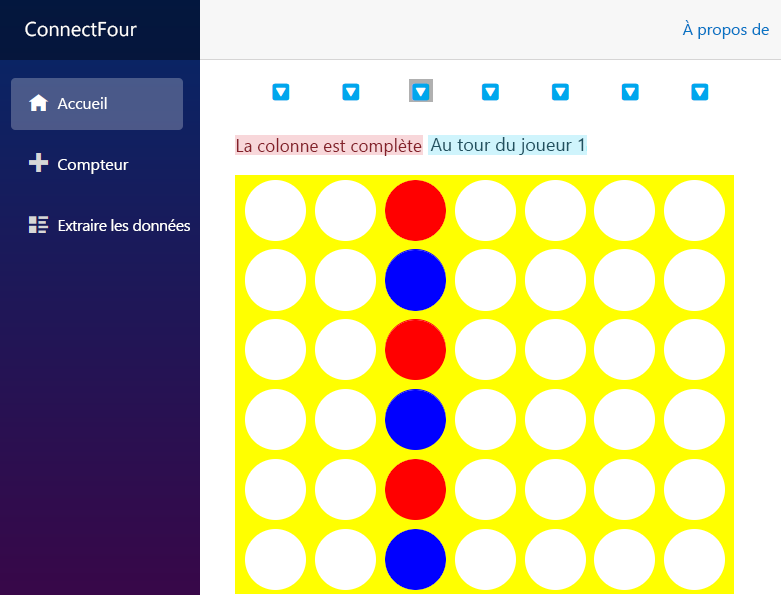 Capture d’écran de votre jeu jusqu’à présent, avec un tableau et des pièces.