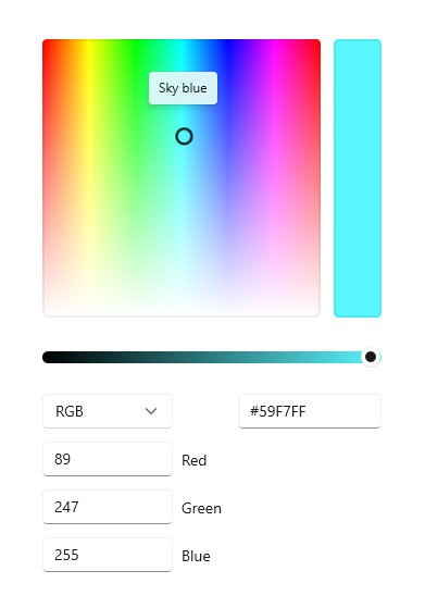 Sélecteur de couleurs par défaut