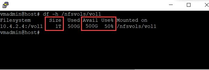 Screenshot che mostra una segnalazione sulla capacità del volume in Linux.