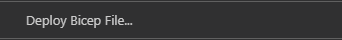 Screenshot dei comandi Bicep di Visual Studio Code nel menu di scelta rapida per i modelli di Azure Resource Manager JSON.