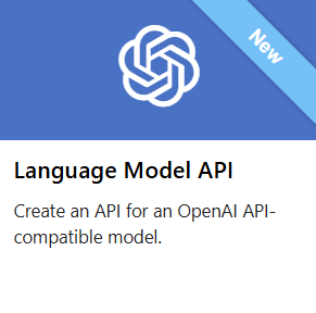 Screenshot della creazione di un'API compatibile con OpenAI nel portale.
