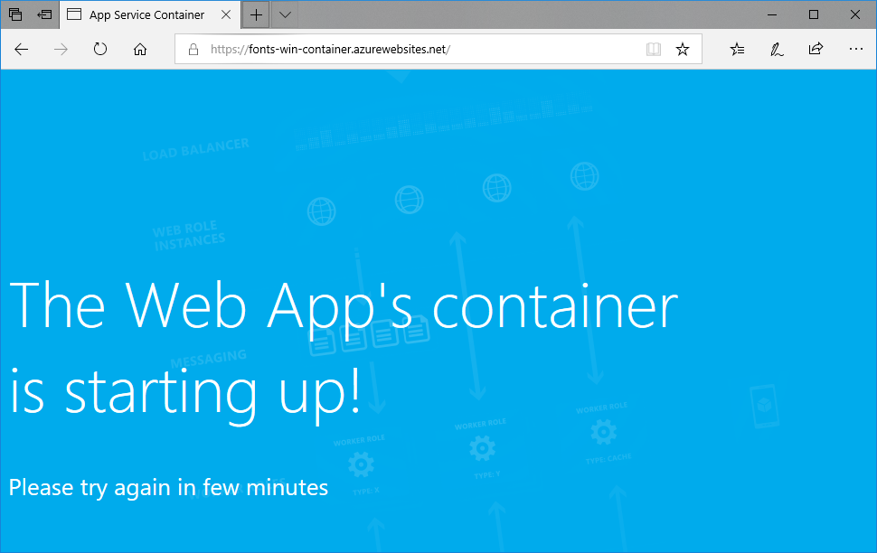 Screentshot che mostra la nuova pagina del browser per l'app Web.